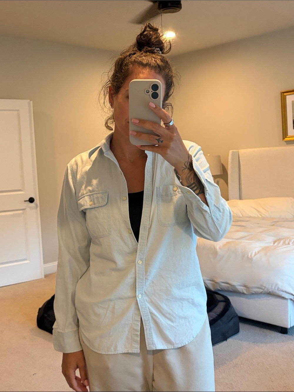 Lauren Ralph Lauren Pale Blue Long-Sleeve Button-Down Shirt
